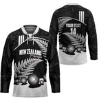 Custom New Zealand Silver Fern Petanque Hockey Jersey Aotearoa Maori Pattern
