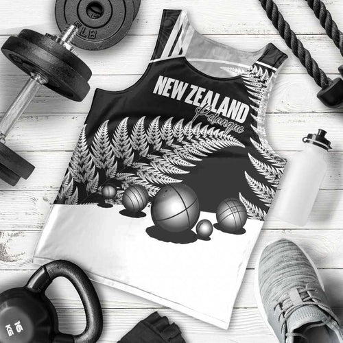 Custom New Zealand Silver Fern Petanque Men Tank Top Aotearoa Maori Pattern