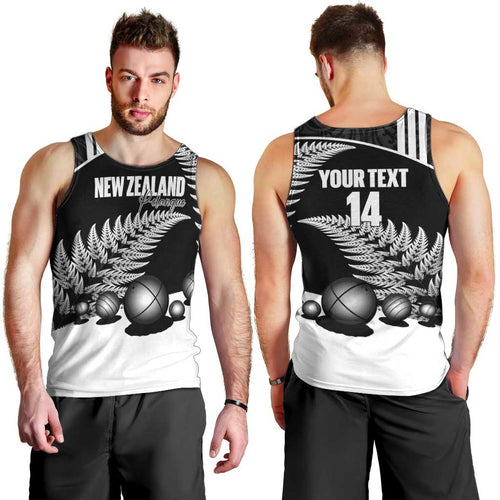 Custom New Zealand Silver Fern Petanque Men Tank Top Aotearoa Maori Pattern