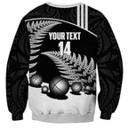 Custom New Zealand Silver Fern Petanque Sweatshirt Aotearoa Maori Pattern