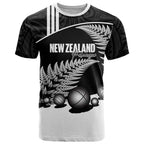 Custom New Zealand Silver Fern Petanque T Shirt Aotearoa Maori Pattern