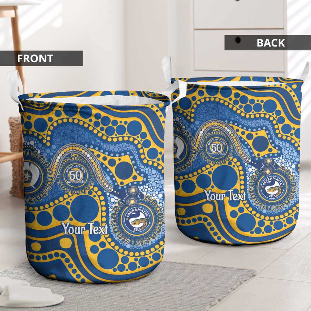 Eels NAIDOC Week 2026 Personalised Laundry Basket 50 Years of Deadly Aboriginal Art