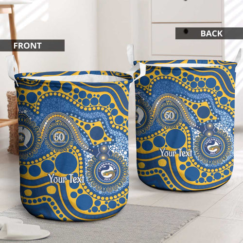 Eels NAIDOC Week 2026 Personalised Laundry Basket 50 Years of Deadly Aboriginal Art