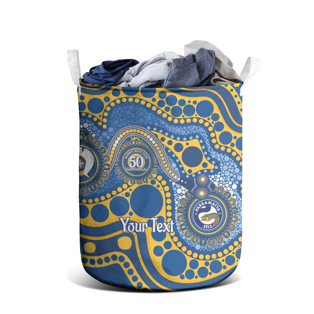 Eels NAIDOC Week 2026 Personalised Laundry Basket 50 Years of Deadly Aboriginal Art