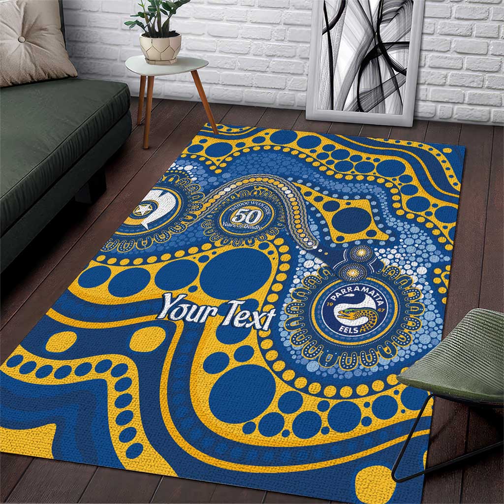 Eels NAIDOC Week 2026 Personalised Area Rug 50 Years of Deadly Aboriginal Art
