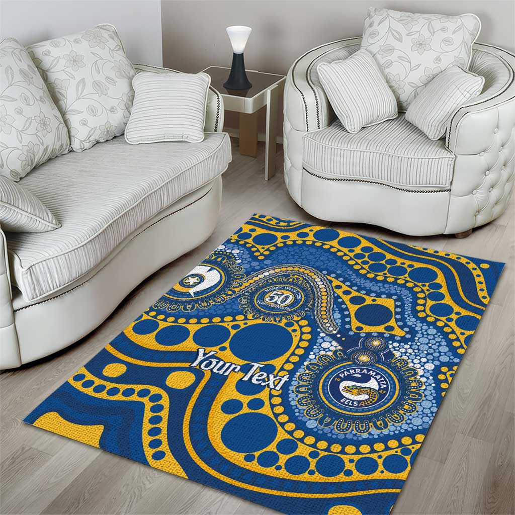 Eels NAIDOC Week 2026 Personalised Area Rug 50 Years of Deadly Aboriginal Art