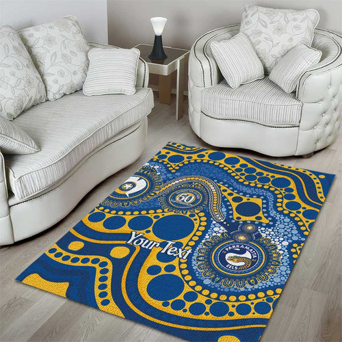 Eels NAIDOC Week 2026 Personalised Area Rug 50 Years of Deadly Aboriginal Art