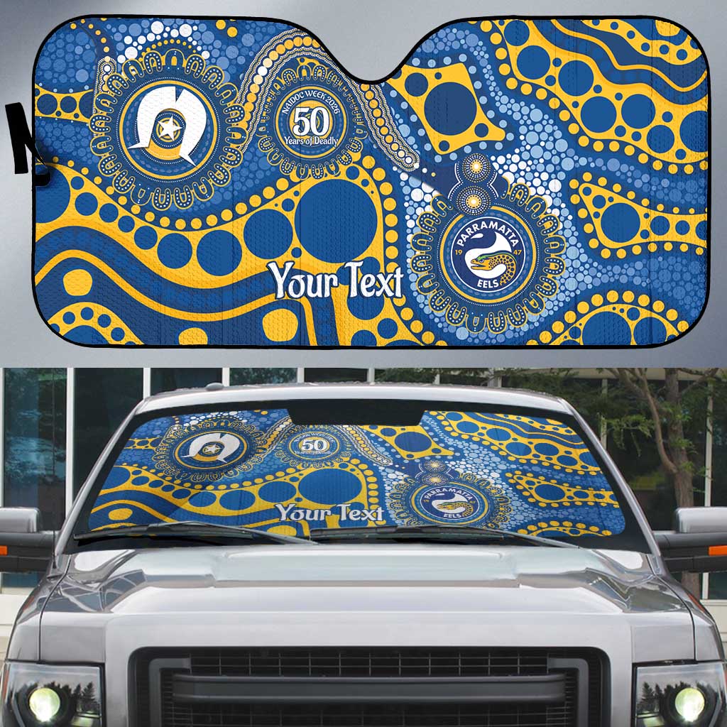 Eels NAIDOC Week 2026 Personalised Auto Sun Shade 50 Years of Deadly Aboriginal Art