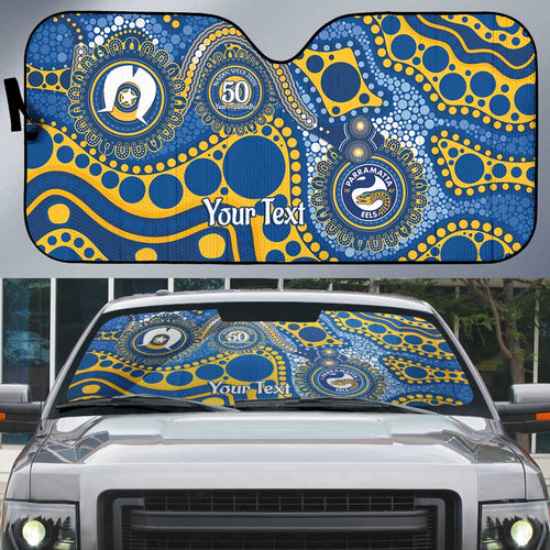 Eels NAIDOC Week 2026 Personalised Auto Sun Shade 50 Years of Deadly Aboriginal Art
