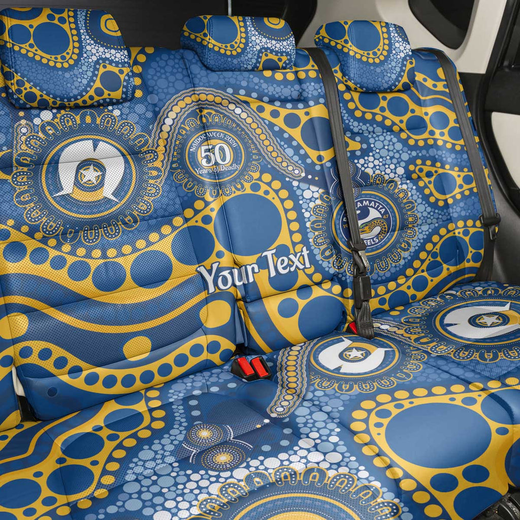 Eels NAIDOC Week 2026 Personalised Back Car Seat Cover 50 Years of Deadly Aboriginal Art