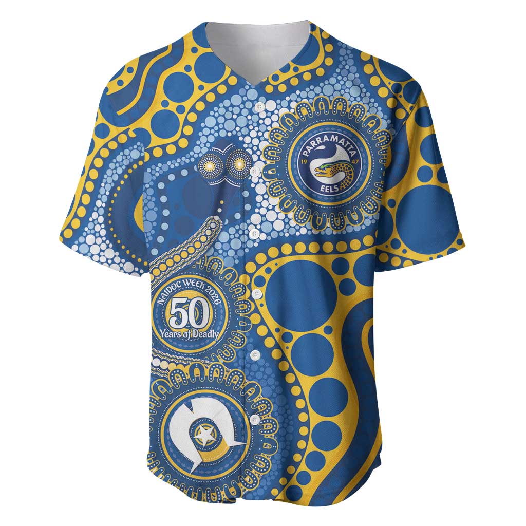 Eels NAIDOC Week 2026 Personalised Baseball Jersey 50 Years of Deadly Aboriginal Art