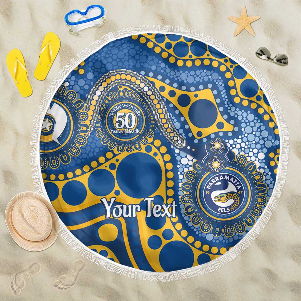 Eels NAIDOC Week 2026 Personalised Beach Blanket 50 Years of Deadly Aboriginal Art