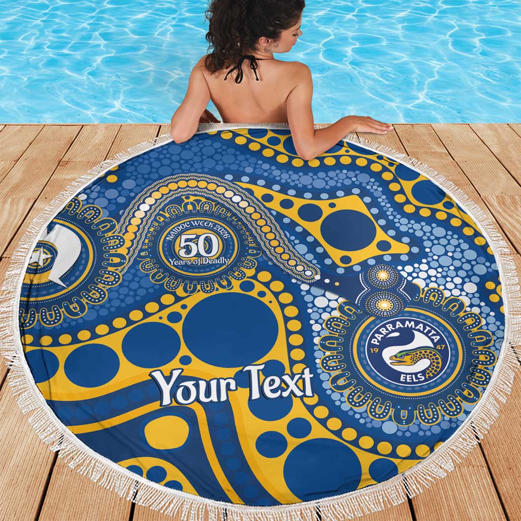 Eels NAIDOC Week 2026 Personalised Beach Blanket 50 Years of Deadly Aboriginal Art