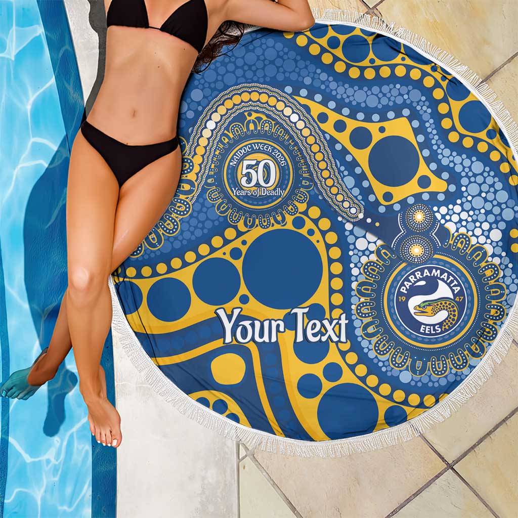 Eels NAIDOC Week 2026 Personalised Beach Blanket 50 Years of Deadly Aboriginal Art