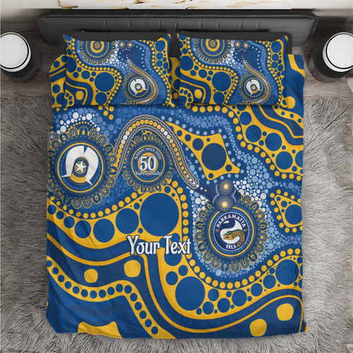 Eels NAIDOC Week 2026 Personalised Bedding Set 50 Years of Deadly Aboriginal Art