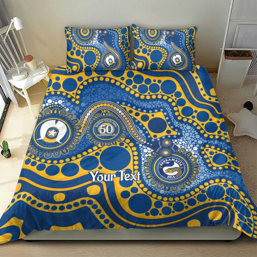 Eels NAIDOC Week 2026 Personalised Bedding Set 50 Years of Deadly Aboriginal Art