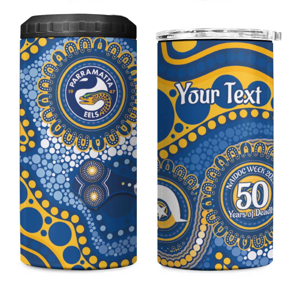 Eels NAIDOC Week 2026 Personalised 4 in 1 Can Cooler Tumbler 50 Years of Deadly Aboriginal Art