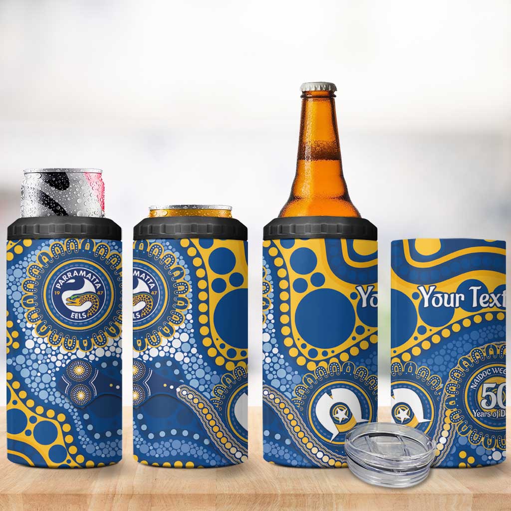 Eels NAIDOC Week 2026 Personalised 4 in 1 Can Cooler Tumbler 50 Years of Deadly Aboriginal Art