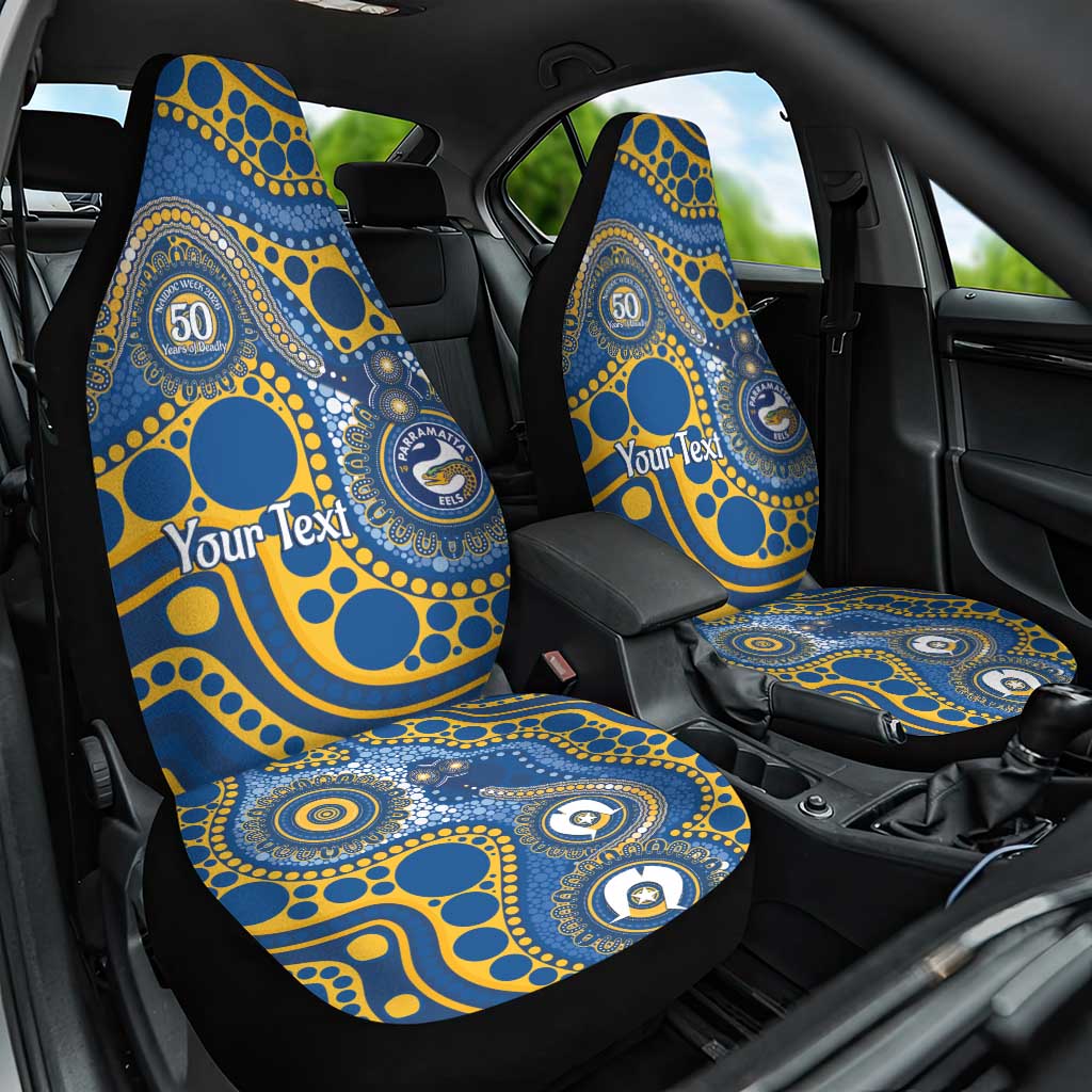 Eels NAIDOC Week 2026 Personalised Car Seat Cover 50 Years of Deadly Aboriginal Art