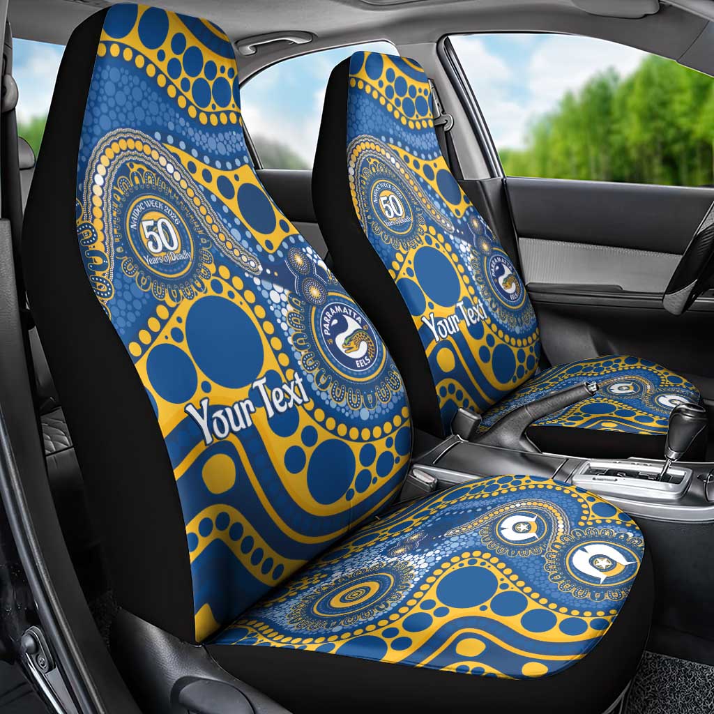 Eels NAIDOC Week 2026 Personalised Car Seat Cover 50 Years of Deadly Aboriginal Art