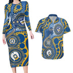 Eels NAIDOC Week 2026 Personalised Couples Matching Long Sleeve Bodycon Dress and Hawaiian Shirt 50 Years of Deadly Aboriginal Art