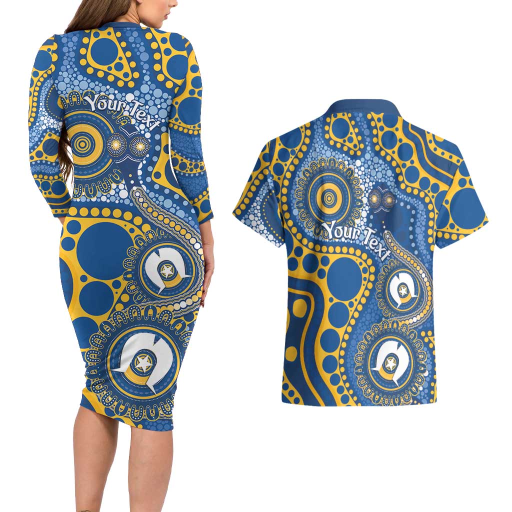Eels NAIDOC Week 2026 Personalised Couples Matching Long Sleeve Bodycon Dress and Hawaiian Shirt 50 Years of Deadly Aboriginal Art