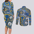 Eels NAIDOC Week 2026 Personalised Couples Matching Long Sleeve Bodycon Dress and Long Sleeve Button Shirt 50 Years of Deadly Aboriginal Art