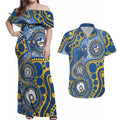 Eels NAIDOC Week 2026 Personalised Couples Matching Off Shoulder Maxi Dress and Hawaiian Shirt 50 Years of Deadly Aboriginal Art