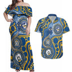 Eels NAIDOC Week 2026 Personalised Couples Matching Off Shoulder Maxi Dress and Hawaiian Shirt 50 Years of Deadly Aboriginal Art