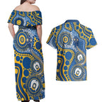 Eels NAIDOC Week 2026 Personalised Couples Matching Off Shoulder Maxi Dress and Hawaiian Shirt 50 Years of Deadly Aboriginal Art