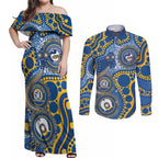 Eels NAIDOC Week 2026 Personalised Couples Matching Off Shoulder Maxi Dress and Long Sleeve Button Shirt 50 Years of Deadly Aboriginal Art