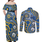 Eels NAIDOC Week 2026 Personalised Couples Matching Off Shoulder Maxi Dress and Long Sleeve Button Shirt 50 Years of Deadly Aboriginal Art