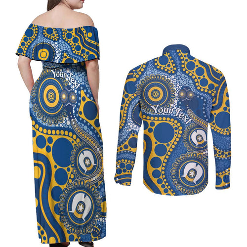 Eels NAIDOC Week 2026 Personalised Couples Matching Off Shoulder Maxi Dress and Long Sleeve Button Shirt 50 Years of Deadly Aboriginal Art