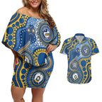 Eels NAIDOC Week 2026 Personalised Couples Matching Off Shoulder Short Dress and Hawaiian Shirt 50 Years of Deadly Aboriginal Art