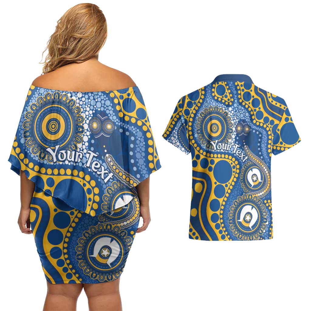 Eels NAIDOC Week 2026 Personalised Couples Matching Off Shoulder Short Dress and Hawaiian Shirt 50 Years of Deadly Aboriginal Art