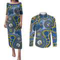 Eels NAIDOC Week 2026 Personalised Couples Matching Puletasi and Long Sleeve Button Shirt 50 Years of Deadly Aboriginal Art