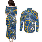 Eels NAIDOC Week 2026 Personalised Couples Matching Puletasi and Long Sleeve Button Shirt 50 Years of Deadly Aboriginal Art