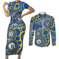 Eels NAIDOC Week 2026 Personalised Couples Matching Short Sleeve Bodycon Dress and Long Sleeve Button Shirt 50 Years of Deadly Aboriginal Art