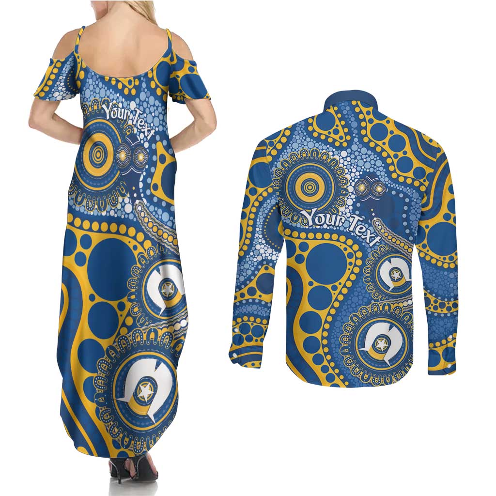 Eels NAIDOC Week 2026 Personalised Couples Matching Summer Maxi Dress and Long Sleeve Button Shirt 50 Years of Deadly Aboriginal Art