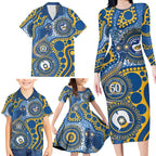 Eels NAIDOC Week 2026 Personalised Family Matching Long Sleeve Bodycon Dress and Hawaiian Shirt 50 Years of Deadly Aboriginal Art