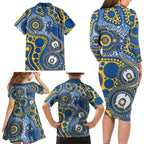 Eels NAIDOC Week 2026 Personalised Family Matching Long Sleeve Bodycon Dress and Hawaiian Shirt 50 Years of Deadly Aboriginal Art