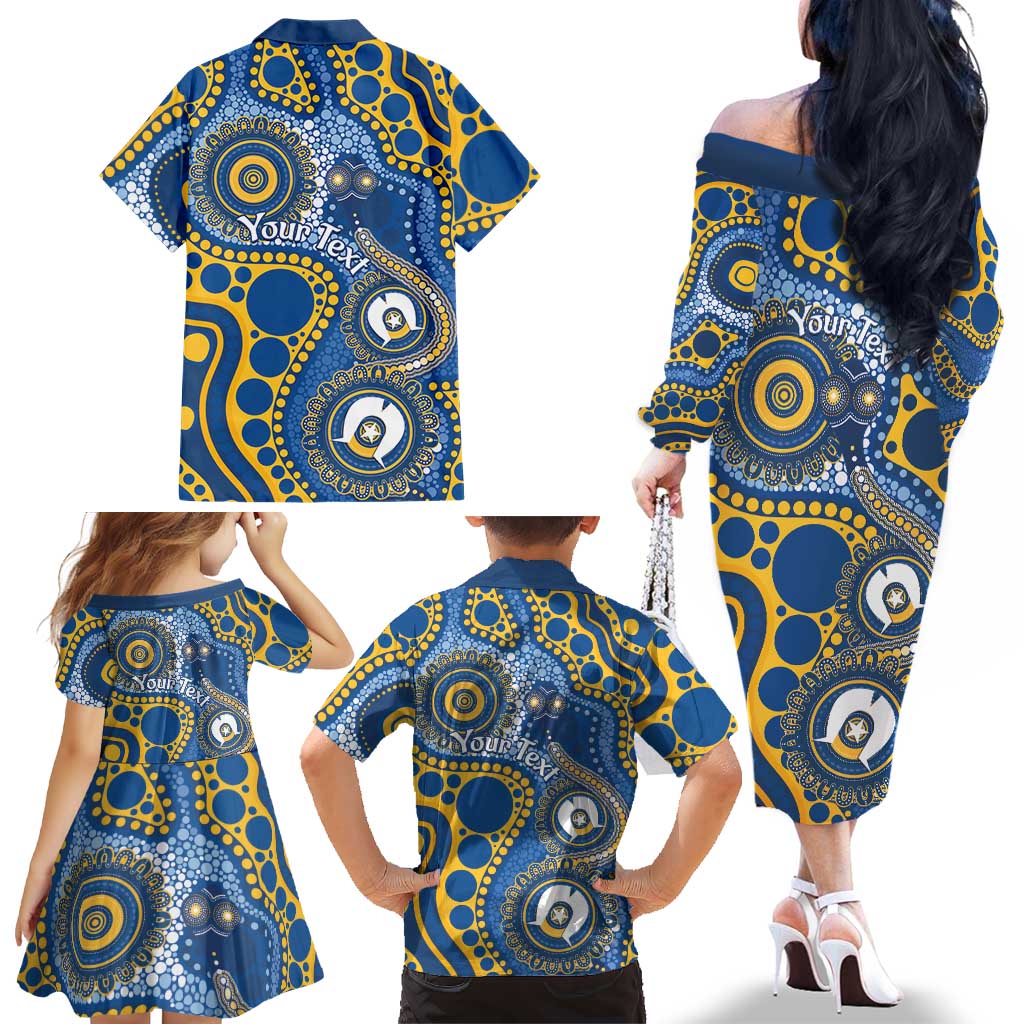 Eels NAIDOC Week 2026 Personalised Family Matching Off The Shoulder Long Sleeve Dress and Hawaiian Shirt 50 Years of Deadly Aboriginal Art