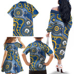 Eels NAIDOC Week 2026 Personalised Family Matching Off The Shoulder Long Sleeve Dress and Hawaiian Shirt 50 Years of Deadly Aboriginal Art