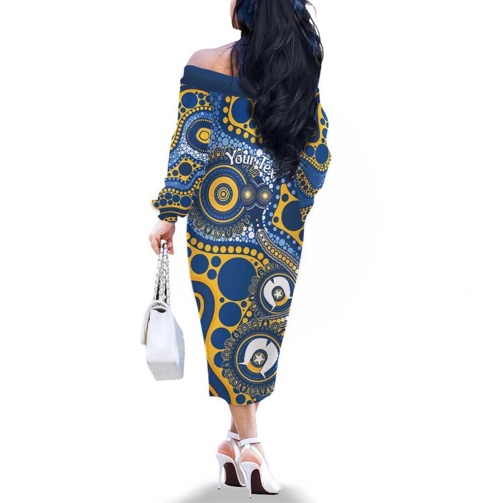 Eels NAIDOC Week 2026 Personalised Family Matching Off The Shoulder Long Sleeve Dress and Hawaiian Shirt 50 Years of Deadly Aboriginal Art