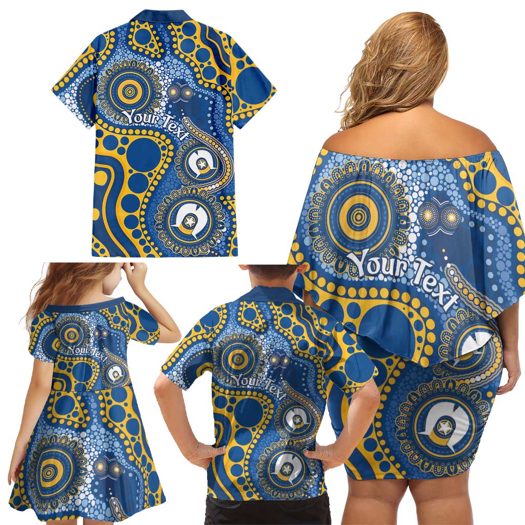 Eels NAIDOC Week 2026 Personalised Family Matching Off Shoulder Short Dress and Hawaiian Shirt 50 Years of Deadly Aboriginal Art