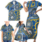 Eels NAIDOC Week 2026 Personalised Family Matching Short Sleeve Bodycon Dress and Hawaiian Shirt 50 Years of Deadly Aboriginal Art