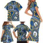 Eels NAIDOC Week 2026 Personalised Family Matching Short Sleeve Bodycon Dress and Hawaiian Shirt 50 Years of Deadly Aboriginal Art