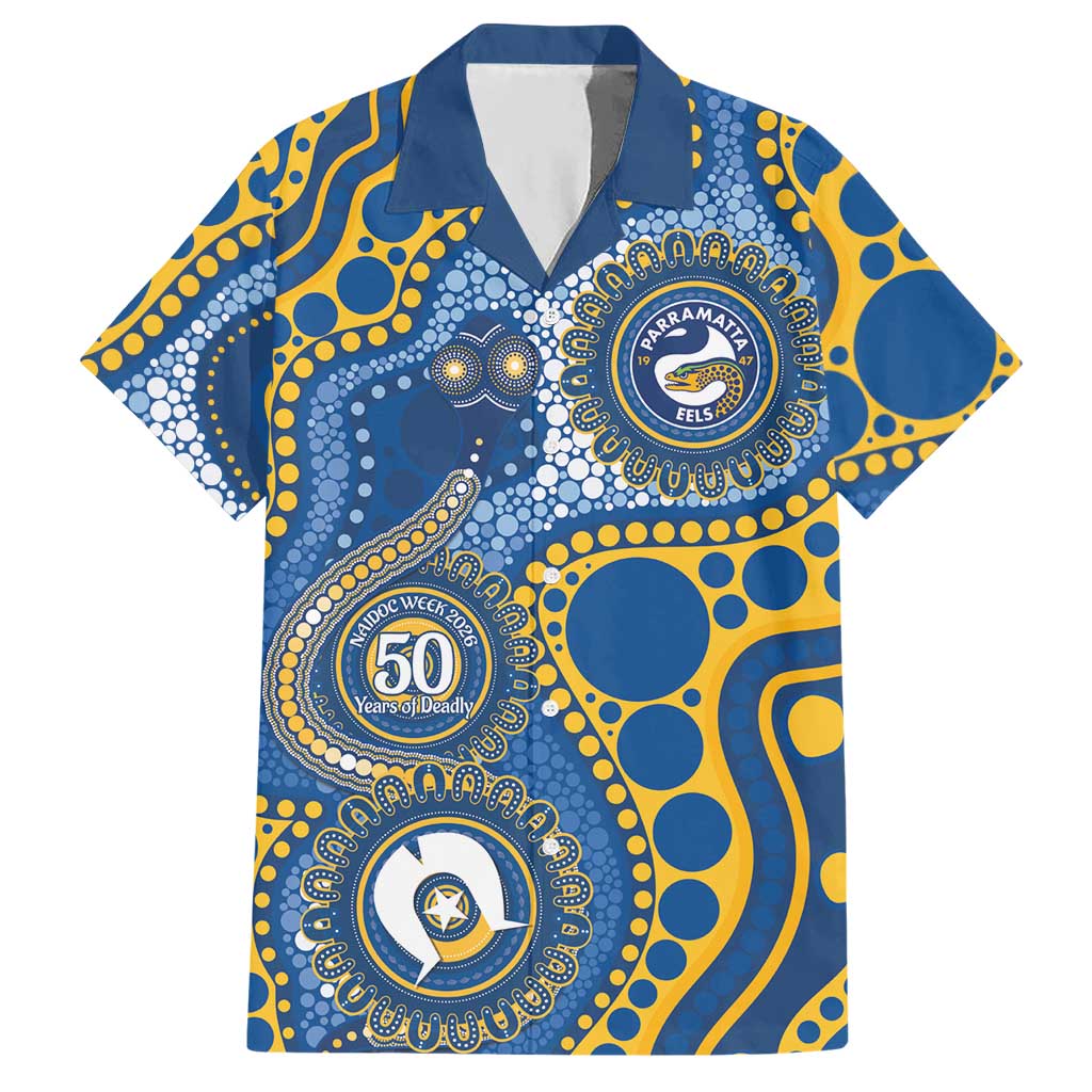Eels NAIDOC Week 2026 Personalised Hawaiian Shirt 50 Years of Deadly Aboriginal Art