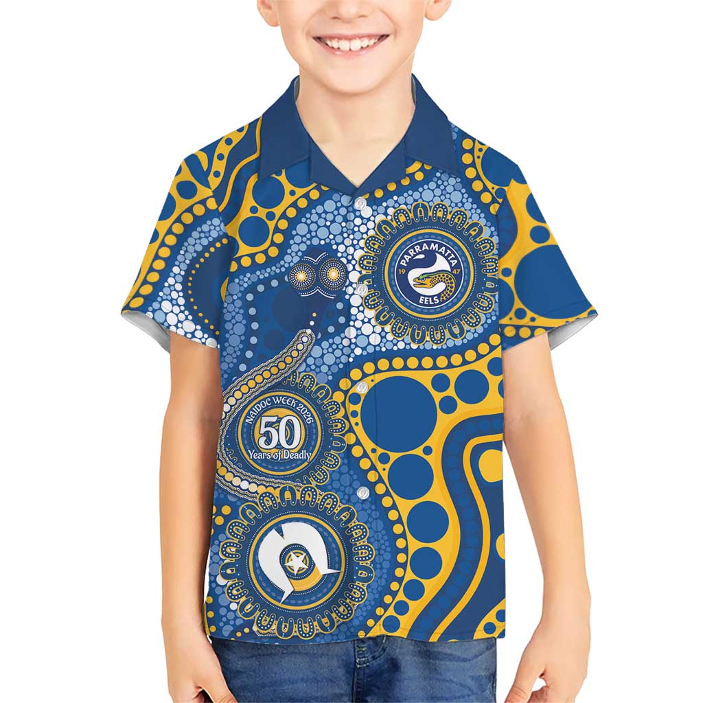 Eels NAIDOC Week 2026 Personalised Hawaiian Shirt 50 Years of Deadly Aboriginal Art