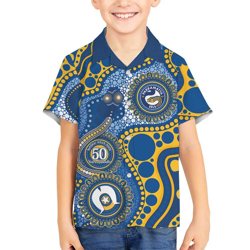 Eels NAIDOC Week 2026 Personalised Hawaiian Shirt 50 Years of Deadly Aboriginal Art